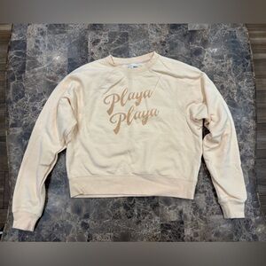 Muse Cream Sweater with Script Design